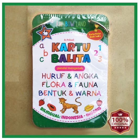 KARTU BALITA PANDAI MENGENAL Huruf &amp; Angka, Flora &amp; Fauna, Bentuk &amp; Warna