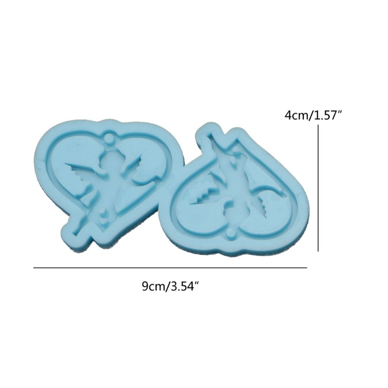 SIY  5 Styles Two Heart Shape Love Sign Keychain Silicone Mold with Hole for DIY Earrings Pendant Resin Mold Jewelry Making