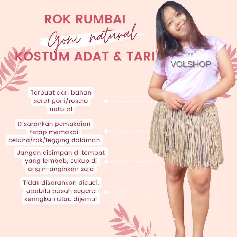 Rumbai goni rok rumbai tali papua untuk baju adat kostum tari daerah anak dan dewasa