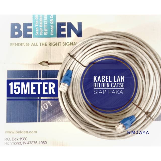 Belden Kabel LAN 15 meter UTP Cat5E  siap pakai sudah dicrimping rj45 Belden dan plugbooth Original 1583A