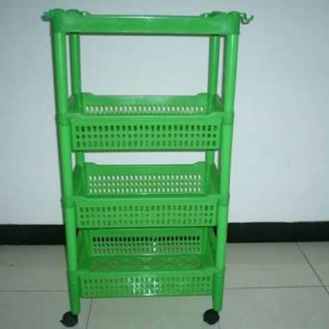 Rak Plastik Serbaguna Family Susun 4 + Roda