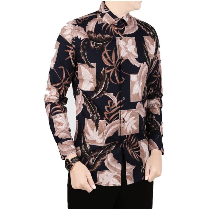 VM Batik Kemeja Pria Tangan Panjang Slimfit