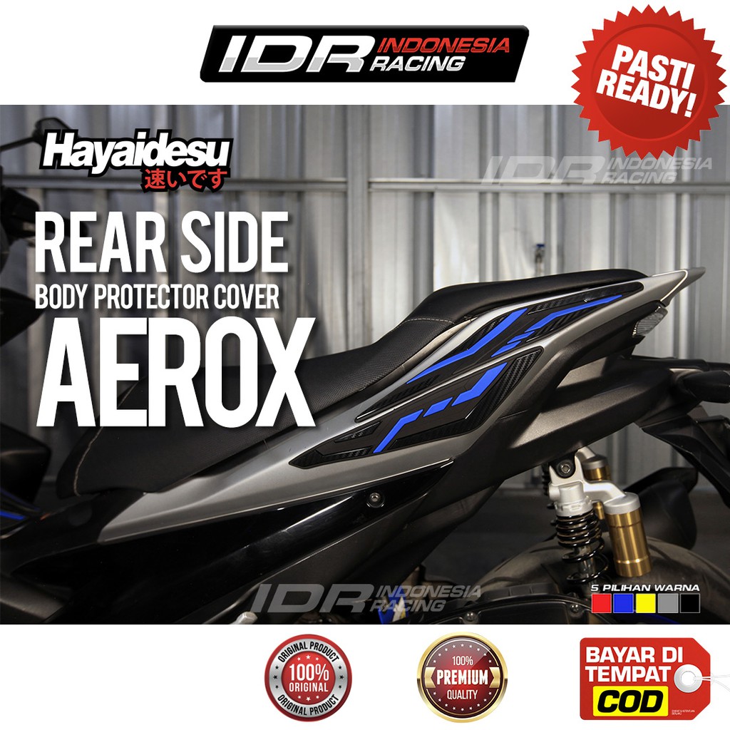 Hayaidesu AEROX Rear Side Cover Belakang Samping Body Protector Karet Pelindung Aksesoris