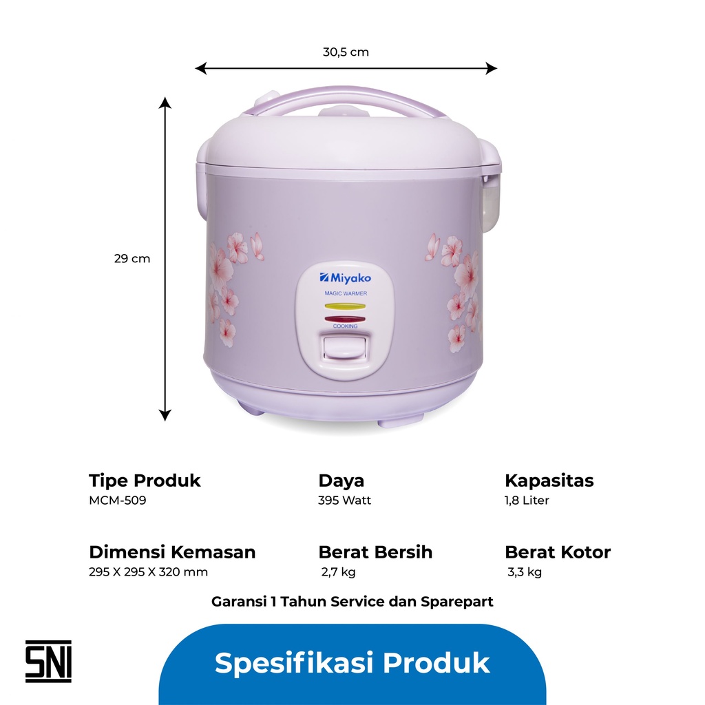 Magic Warmer Plus Miyako MCM 509 rice cooker kapasitas 1.8 liter