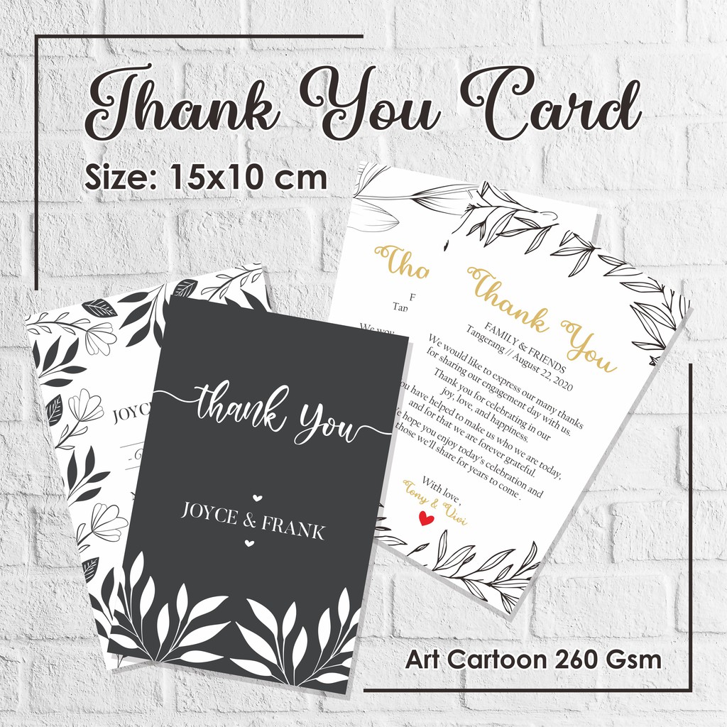 Thank You Card Kartu Ucapan Terima Kasih Greeting Card Gift Card Shopee Indonesia