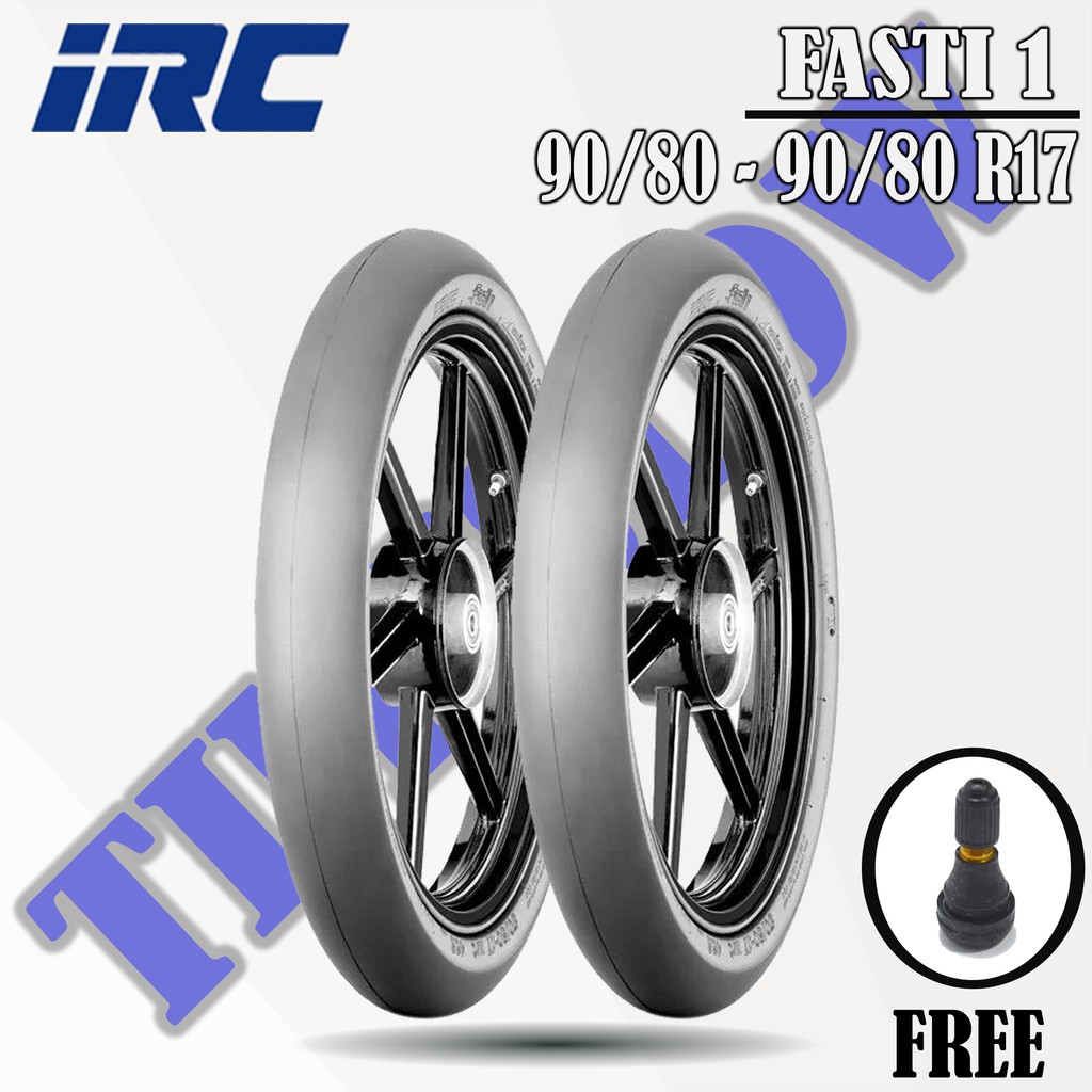 Paket Ban Motor SLICK RACING COMPOUND // IRC FASTI 1 90/80 - 90/80 Ring 17 Tubeless