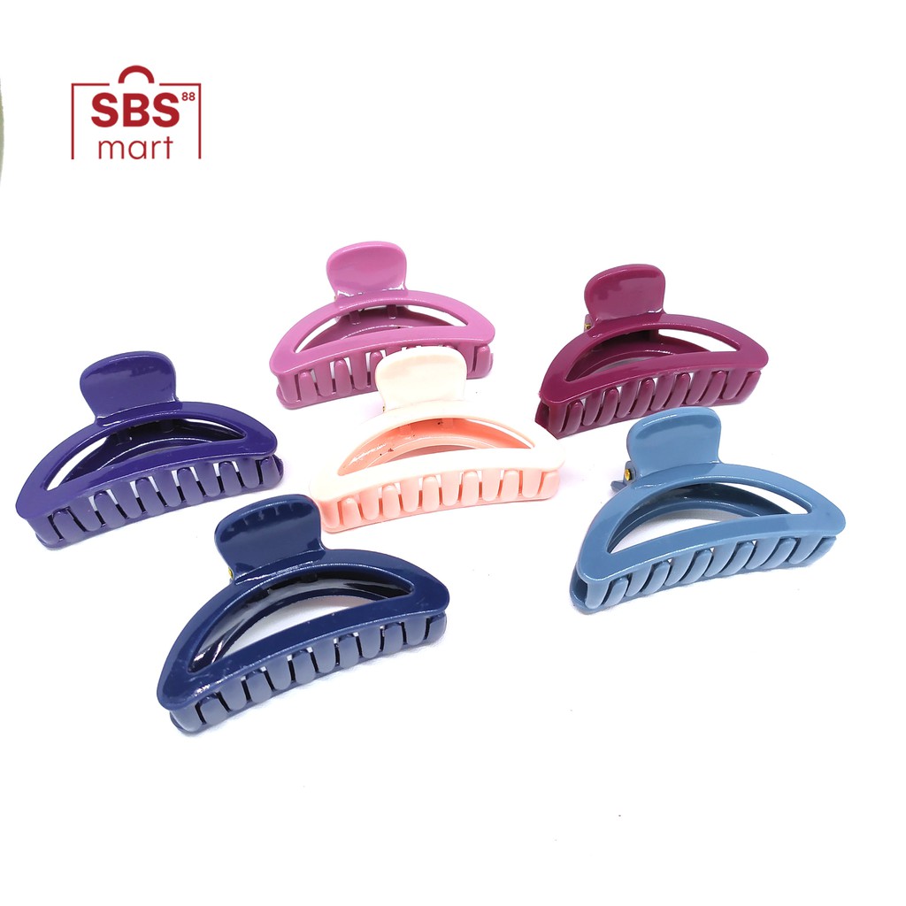 JEDAI GLOSSY KOREA - Jepit Rambut Salon Mini Glossy Pastel - Hollow Hair Claw Clips - LUNA