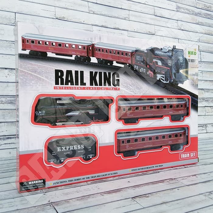 Kereta Api Baterai Rail King 19033-7 - Mainan Anak Train Track Set Vu8290