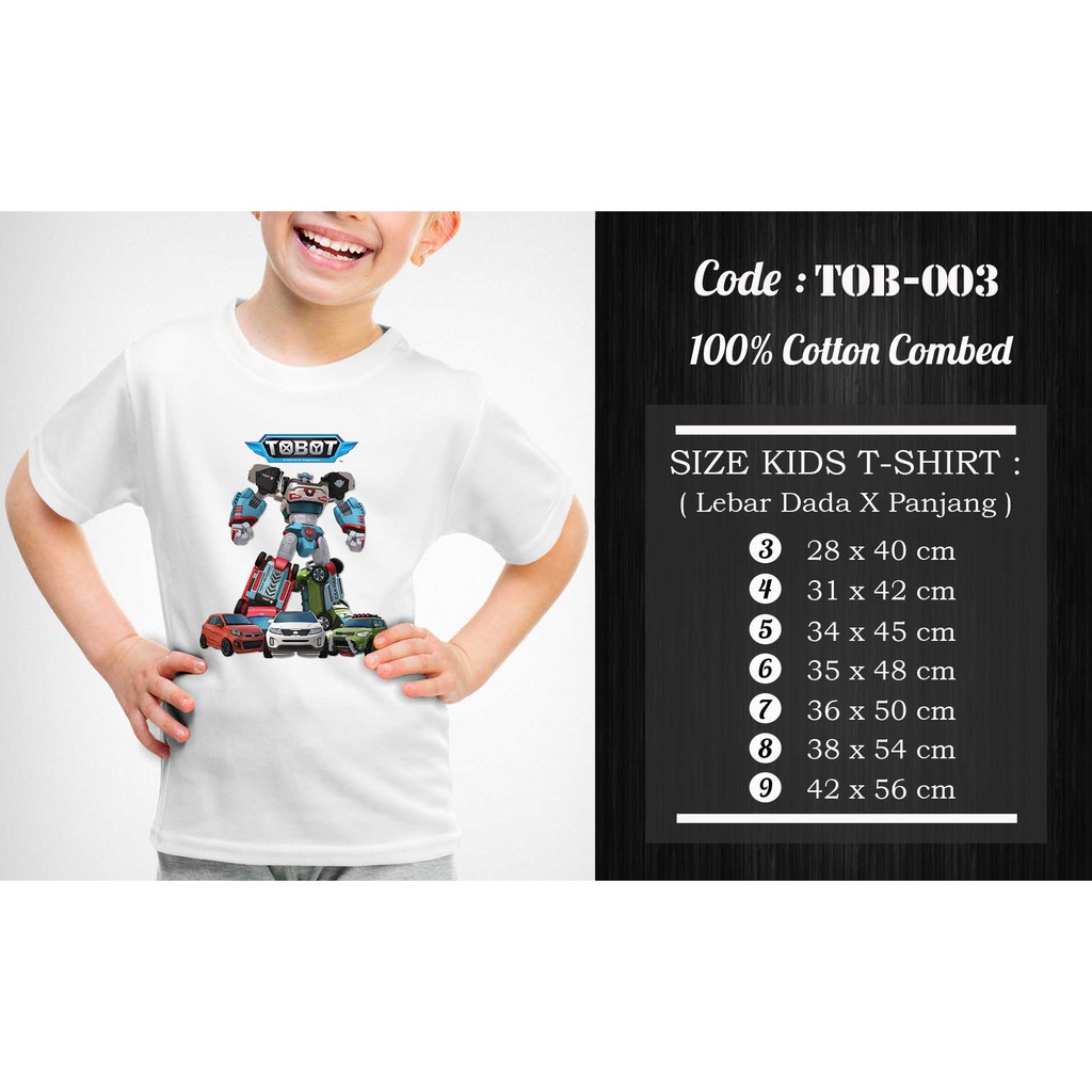 [FREE NAMA!!] Kaos Anak &amp; Family Tobot 100% COTTON PREMIUM