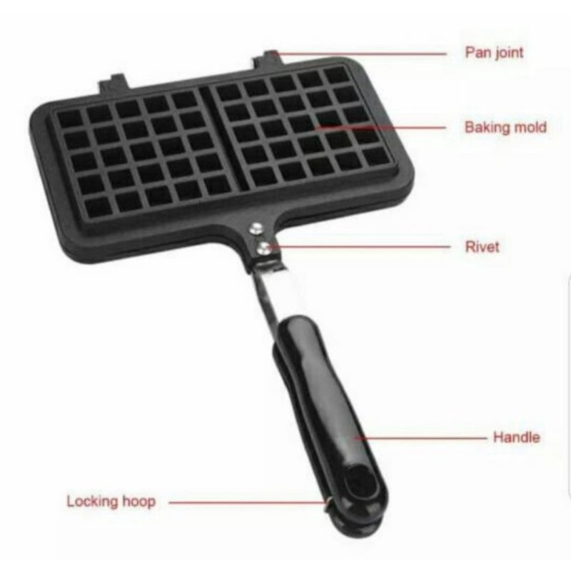 wafel maker cetakan waffel waffel manual segi panjang kompor