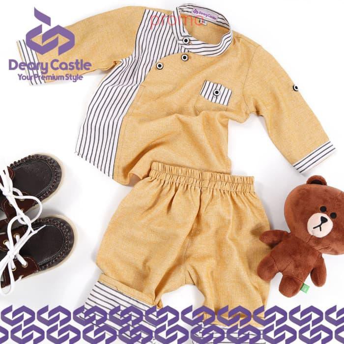 Baju Koko Anak Baju Koko Bayi Baju Muslim Anak Deary Castle NB - Kuning- Dusty Purple