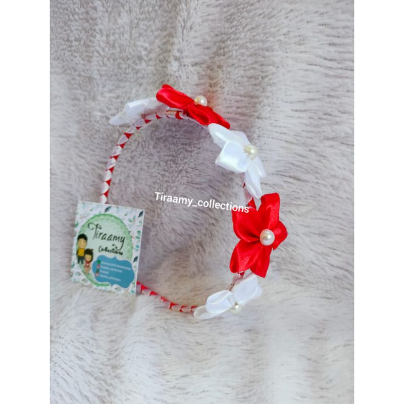 BANDO MERAH PUTIH-BANDANA ANAK-HEADBAND PITA BUNGA
