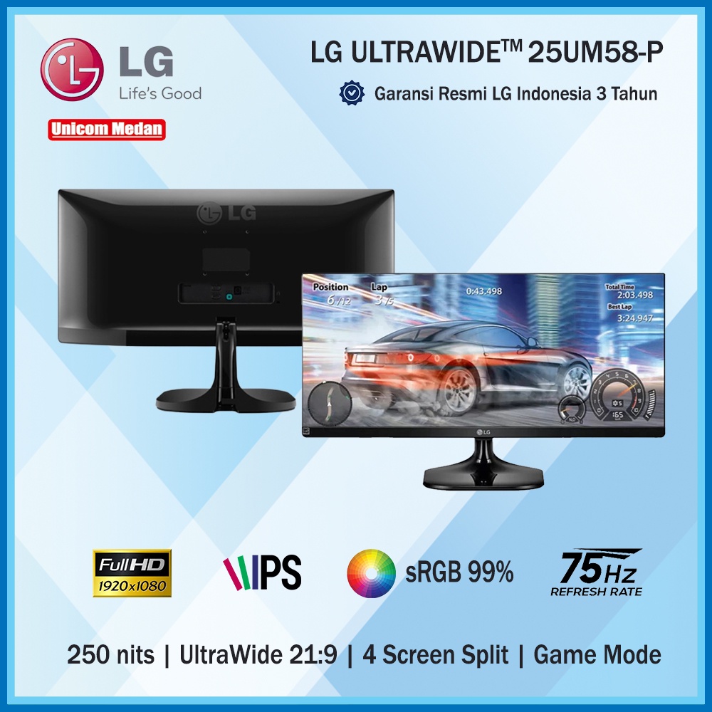 LG 25UM58-P 25 inch 21:9 UltraWide® Full HD IPS LED Monitor (HDMI)