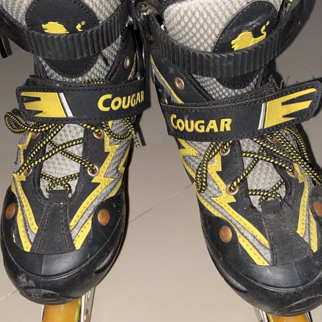 preloved sepatu roda cougar yellow original 100%