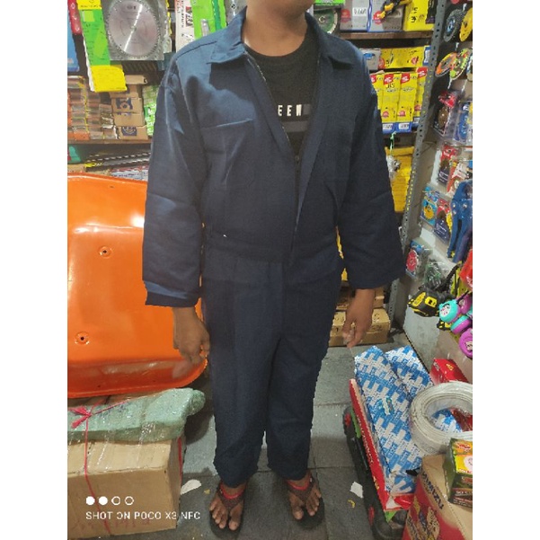 wearpack /seragam bengkel/seragam pekerja/setelan bengkel overol (sleting depan)