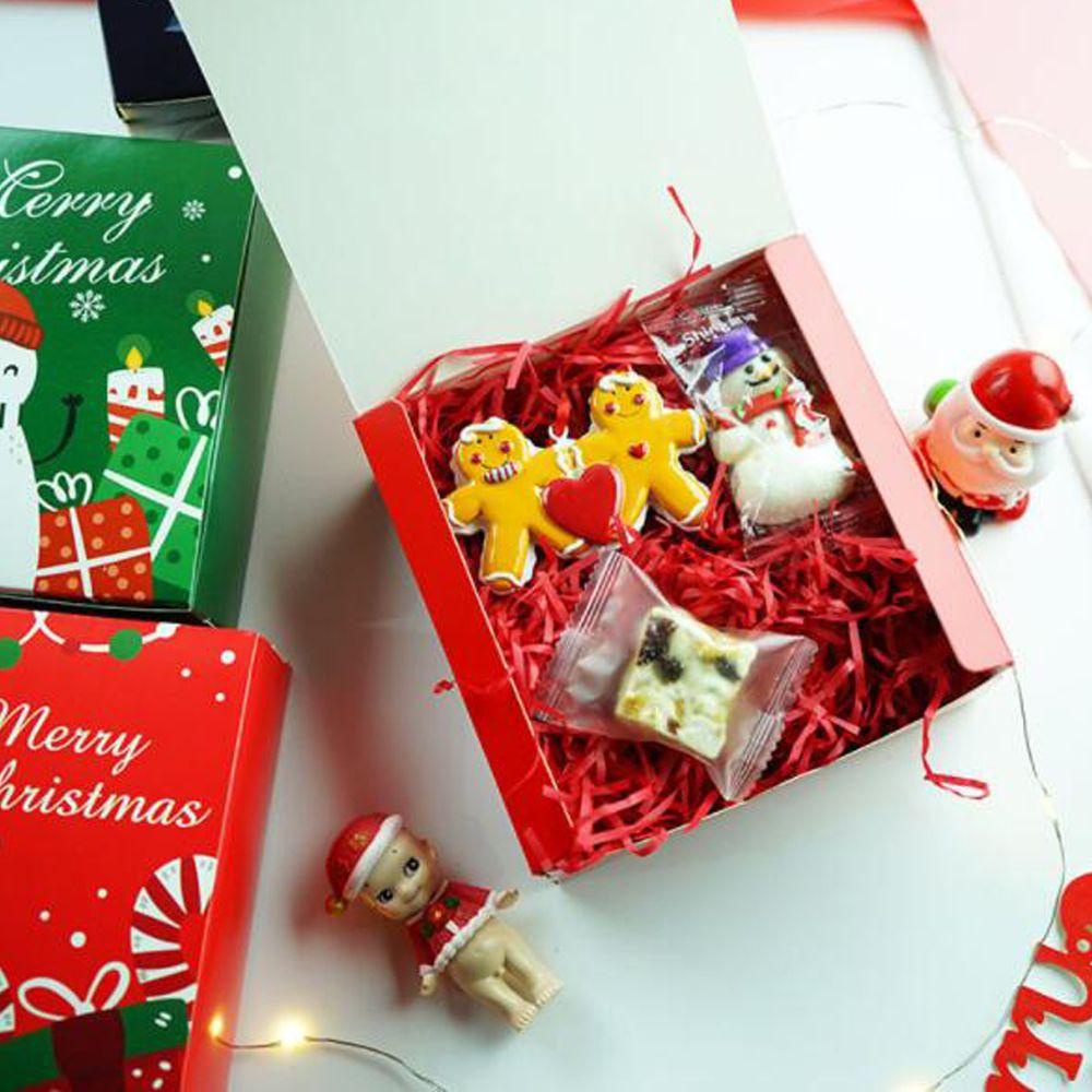 Solighter1/3/5pcs Kotak Hadiah Natal Untuk Teman Cookie Box Rusa Merry Christmas