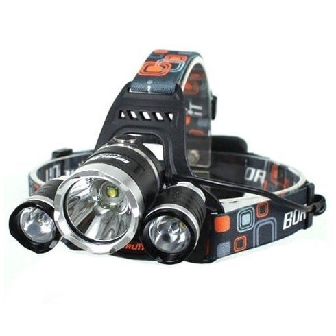 Senter Kepala LED 3 Mata XML T6 dengan 4 Mode Cahaya - HeadLamp Led Head Lamp Charge Camping