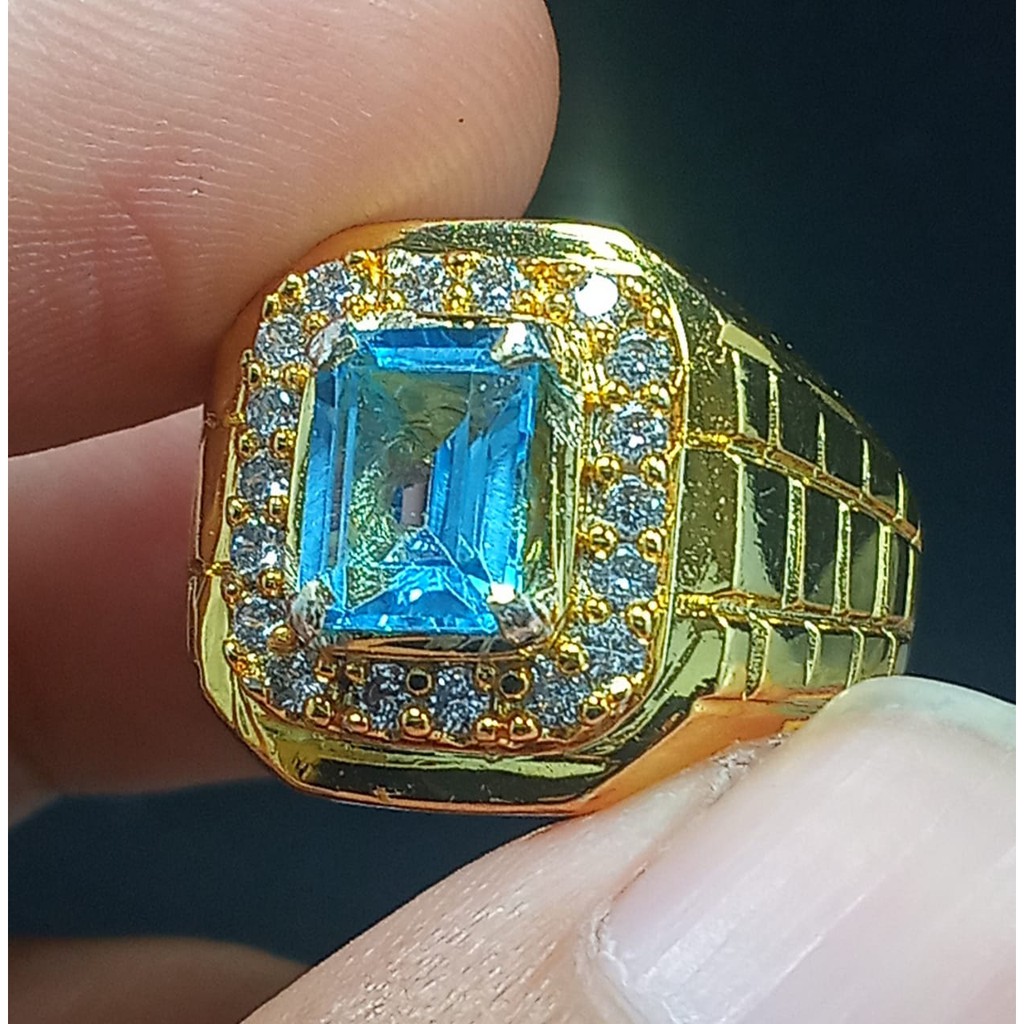 BATU CINCIN BLUE TOPAS ASLI