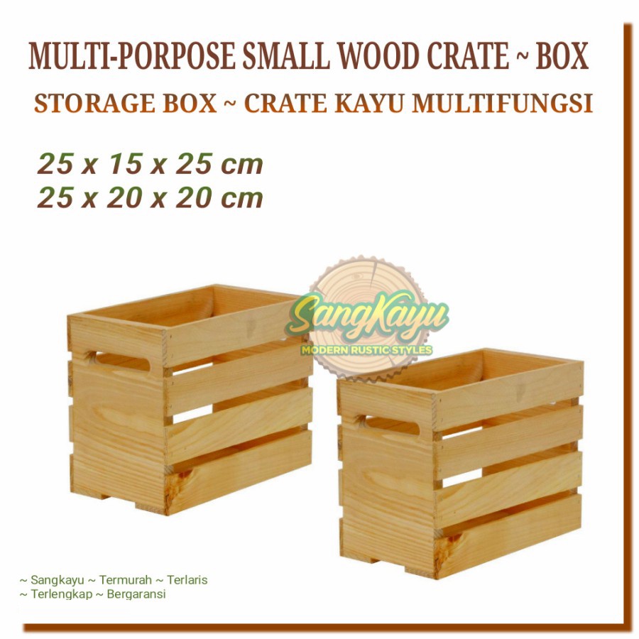 SangKayu Kotak Penyimpanan Serbaguna Storage Box Kayu Tempat Perkakas Atk