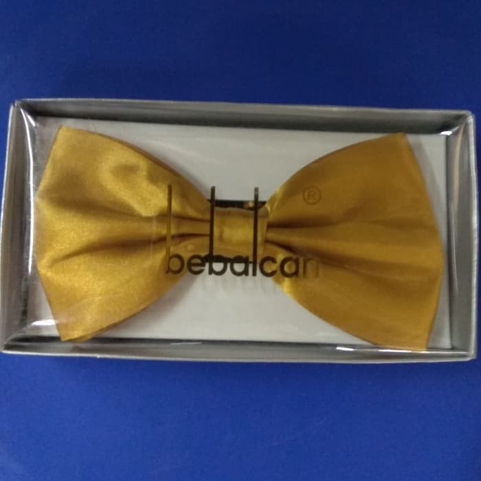 Dasi Kupu Kupu Gold Emas Polos Double Layer Grosir Distributor Dasi