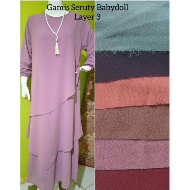 gamis ceruty malaysia 3 layer/seragaman pesta/seragam keluarga