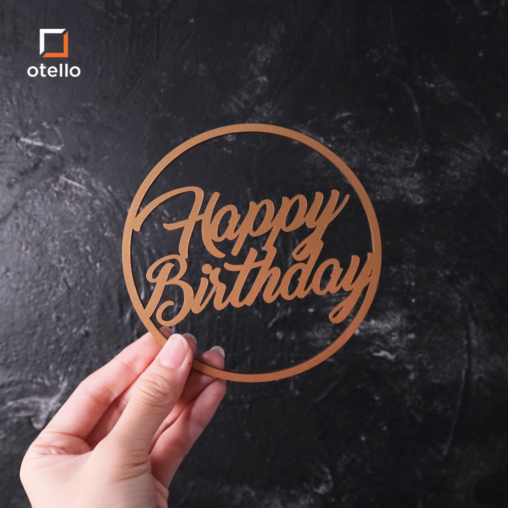 Stiker Label Akrilik Timbul | Happy Birthday | Hiasan Hampers Tag Kado | Dekorasi Kotak Kado