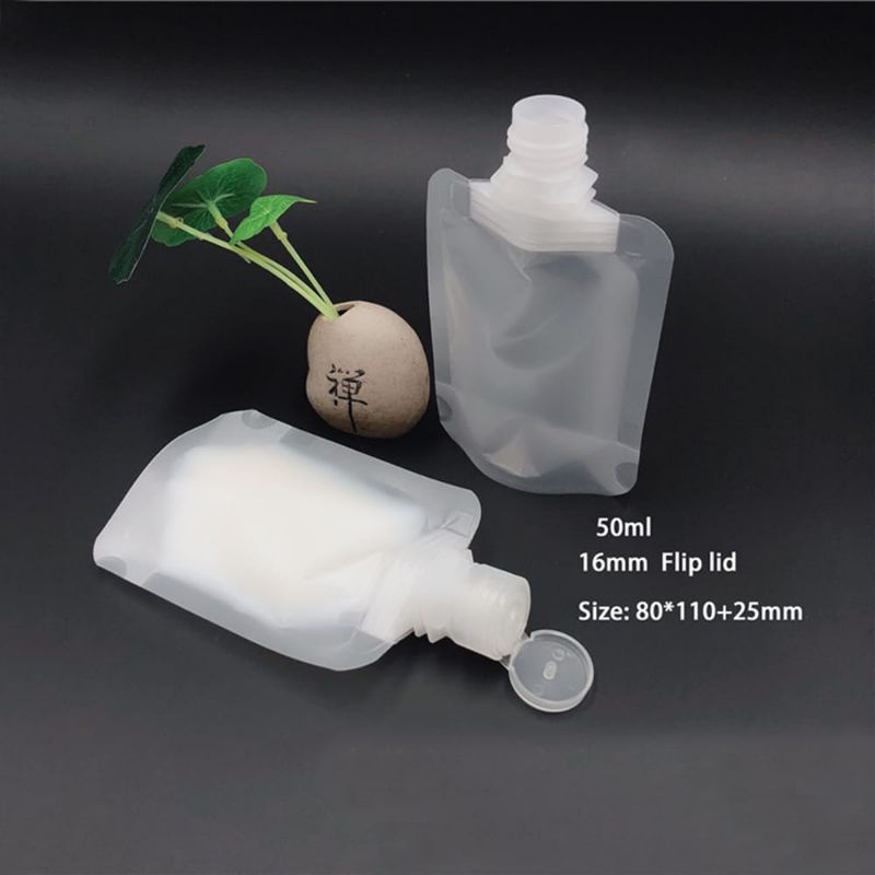 DISPENSER TRAVEL POUCH REFILL TEMPAT SABUN CAIRAN PLASTIK FLIPTOP