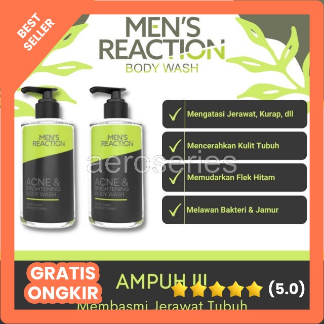 Sabun Mandi Pria Acne Brightening Body Wash Mens Reaction Acne Brightening Body