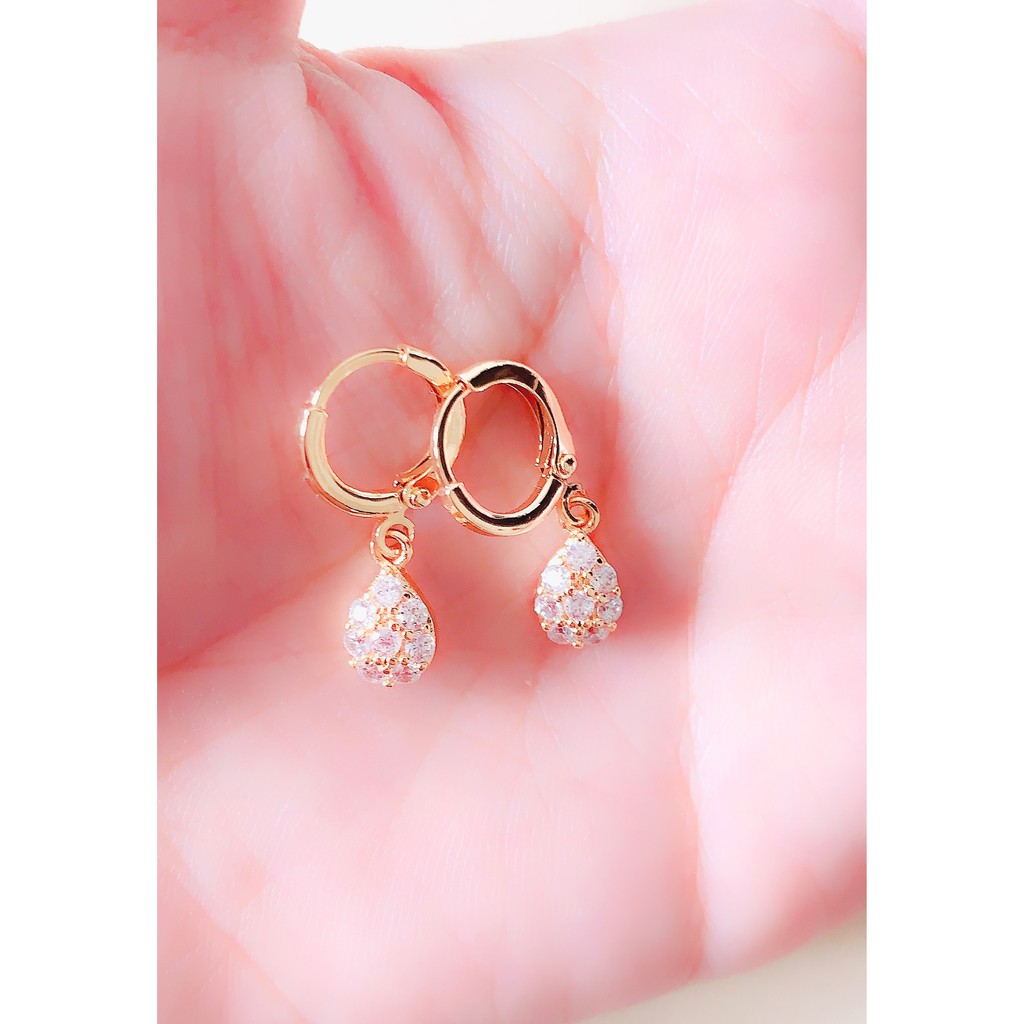 Anting Wanita Model Oval Zirconia Gold Xuping