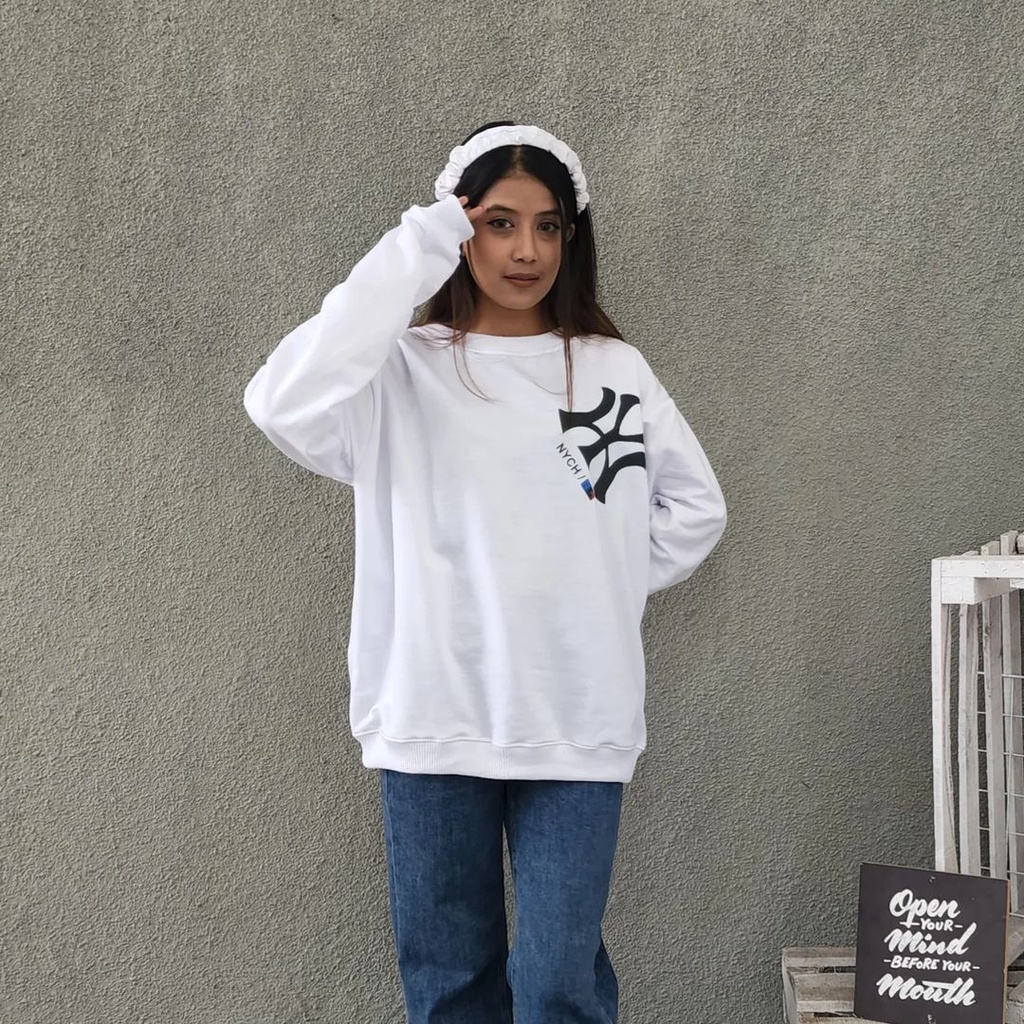 Sweater Crewneck NYCH bisa untuk pria/wanita jaket