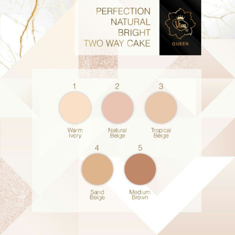 ★ BB ★ Viva Queen Perfection Natural Bright Two Way Cake with UV A &amp; UV B - TWC - Compact Powder - Bedak Padat