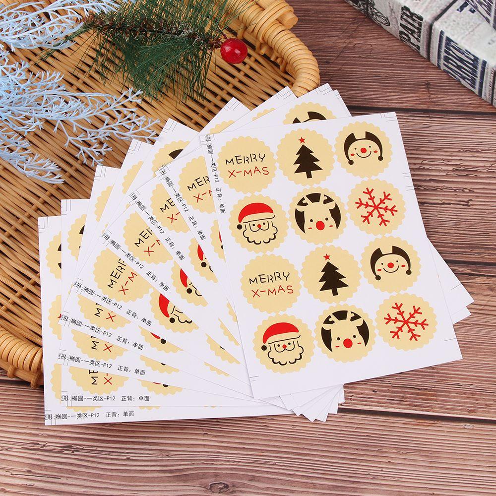 Stiker Segel Nanas Xmas Deer Snowflake Baking Seal Hadiah Diposting