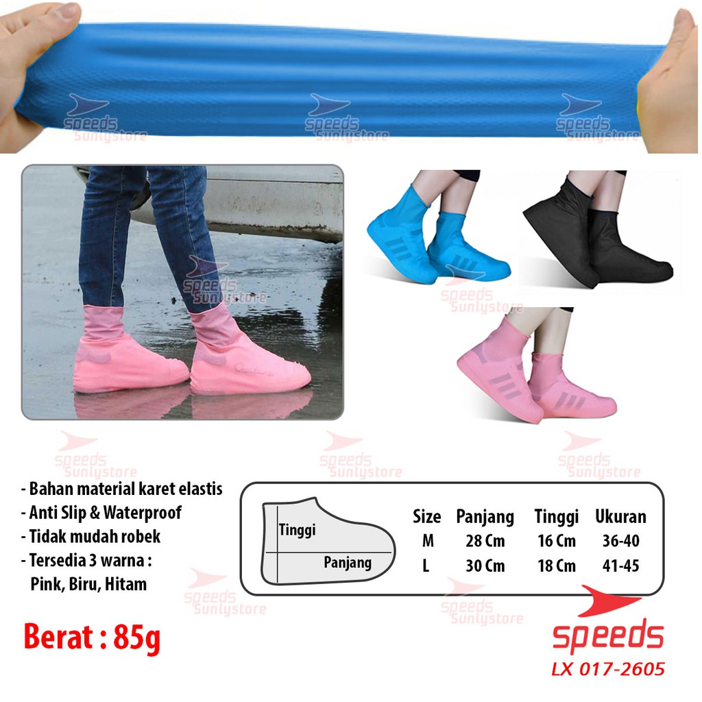 Cover Shoes Cover Sepatu Karet Pelindung Sepatu Anti Air Hujan Funcover Speeds 017-2605-1