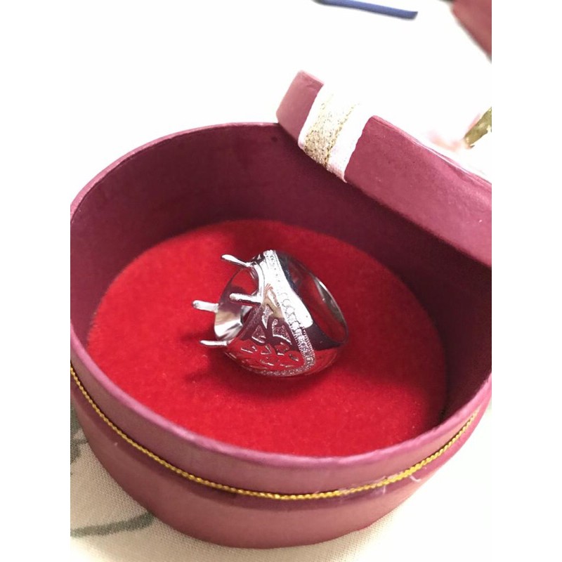 Kerangka /Cangkang Cincin Pria Permata Rhodium model tree import murah