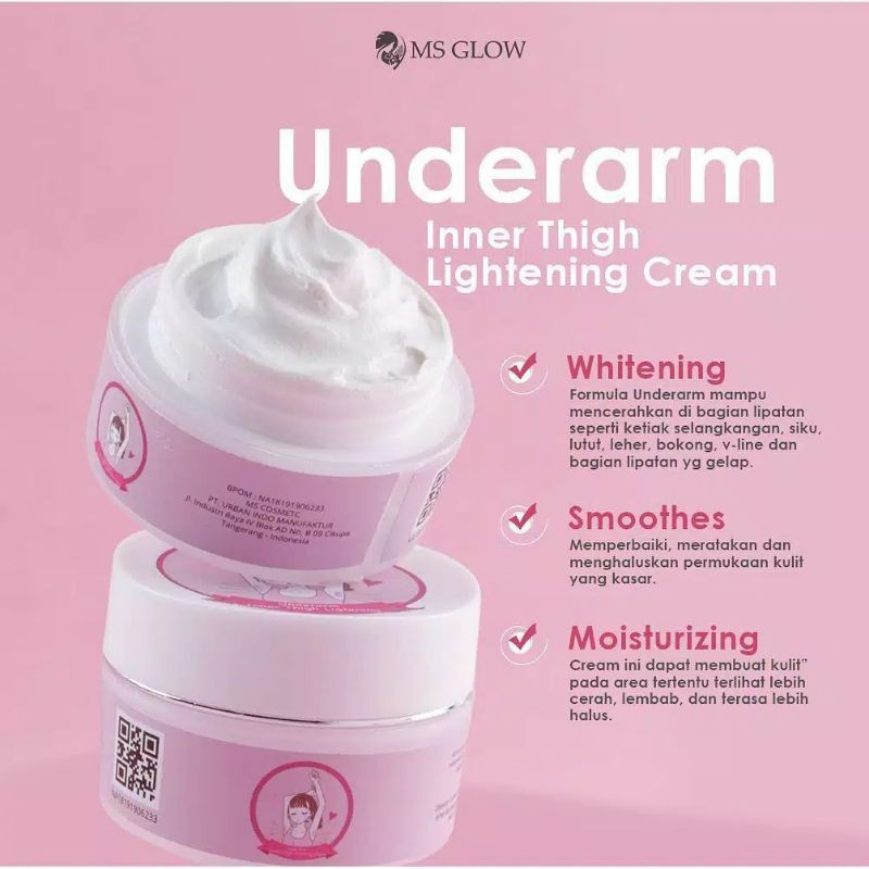 underarm MS glow | pemutih leher | pemutih ketiak | pemutih lipatan | cream lipatan | pemutih bokong