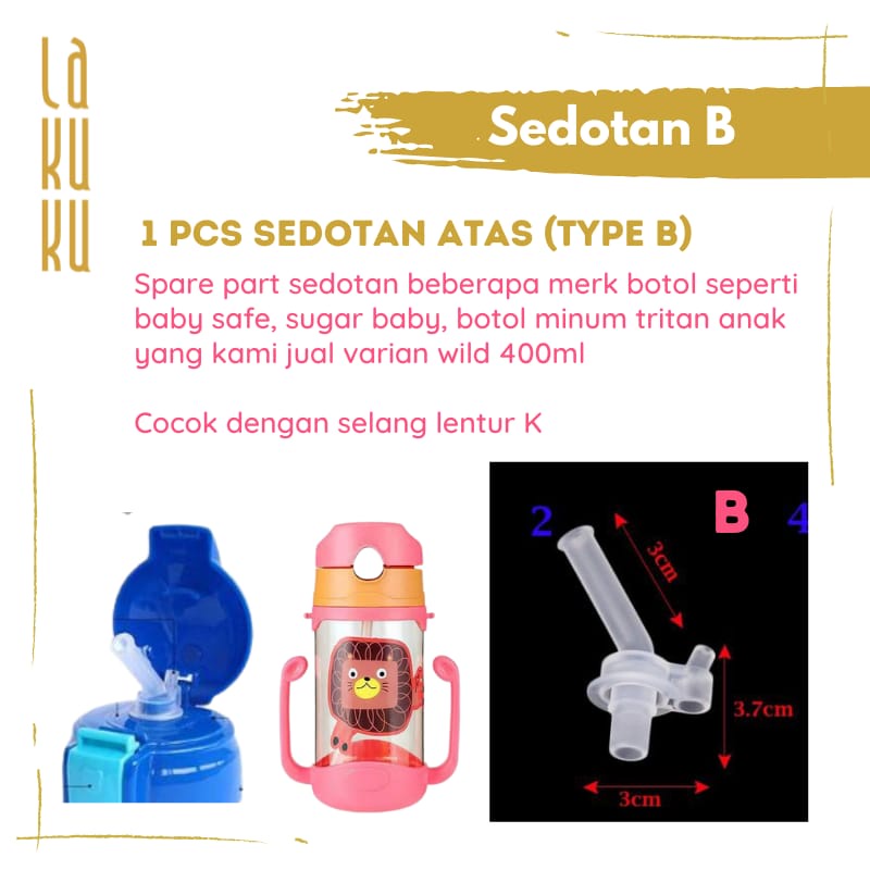 Lakuku - Spare part sedotan selang botol minum baby safe sugar baby universal