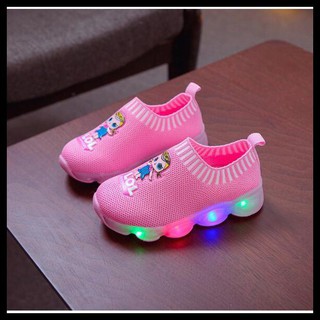 Sepatu Anak Perempuan Lol Slip On Sneaker Casual Lampu Led