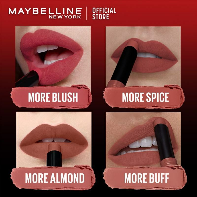 Maybelline Color Sensational Matte Lipstick Ultimatte 499. More Blush | 699. More Buff | 1199. More Almond | More Taupe | More Auburn | More Stone