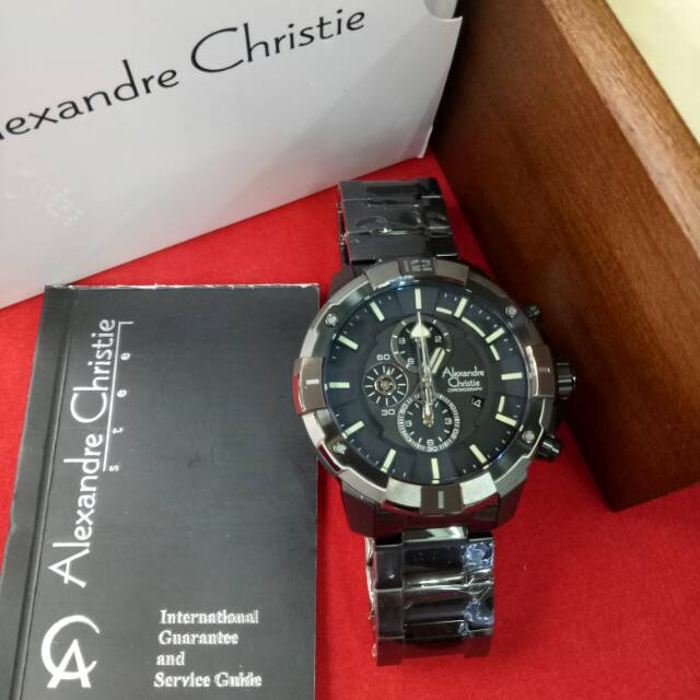 Jam Tangan Analog Pria Alexandre Christie AC 6551 MC Black Ring Grey