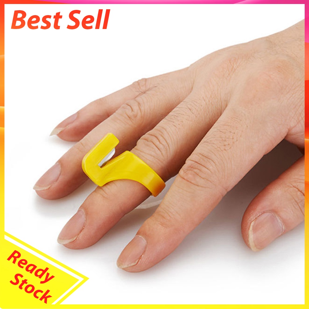 Plastic Thimble Sewing Ring Fishing Thread Cutter Finger Blade Needle Tools