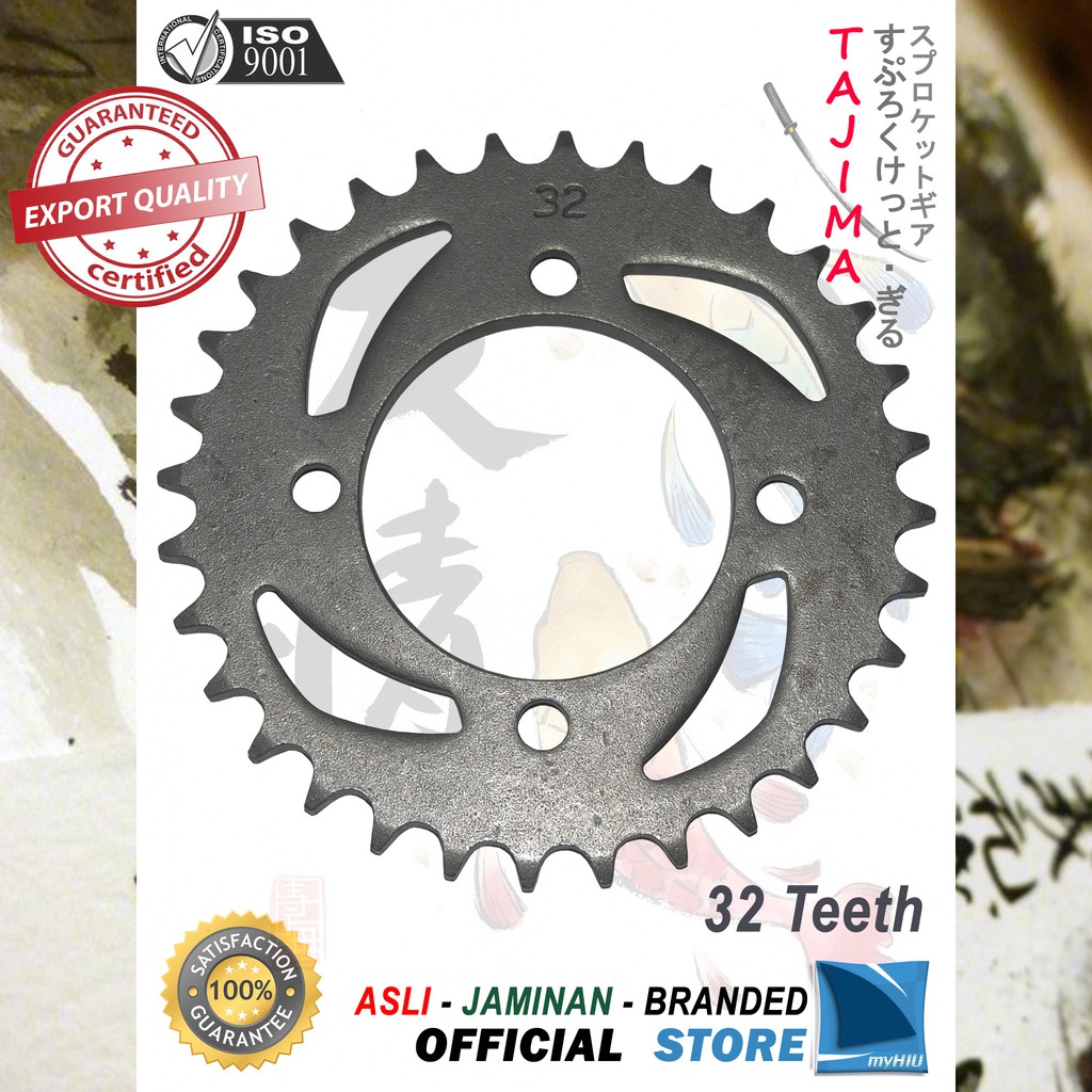 Gigi Tarik 28T ~ 38T YAMAHA RXZ Gir Belakang - Rear Sprocket Gear TAJIMA