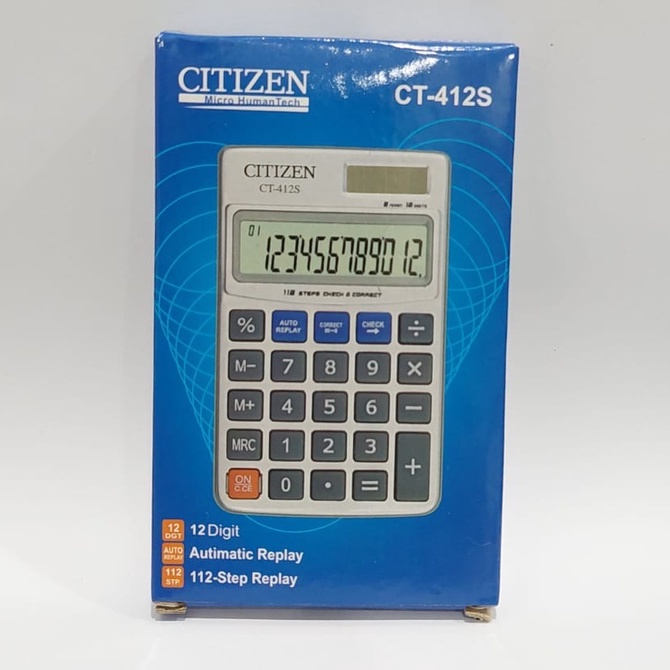 

Kalkulator Citizen CT-412S CT 412 S CT 412S 12 Digits Check Correct Calculator Citizen Murah