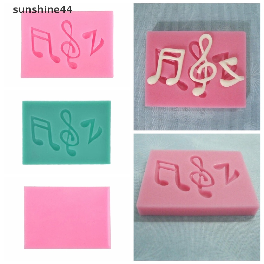 Sunshine Cetakan Silikon Bentuk Not Musik Untuk Dekorasi Kue / Fondant / Cokelat