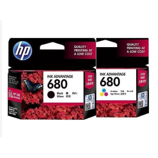 READY STOK HP 680 Tinta Katrik / Ink Cartridge 680 Black / Hitam / Colour / Color / Warna