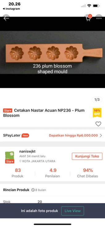 Cetakan Nastar Acuan Np233 - Persegi Panjang