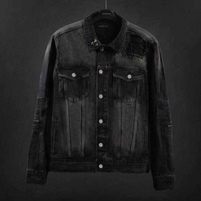 RUCAS JADE BLACK BIKER DENIM JACKET