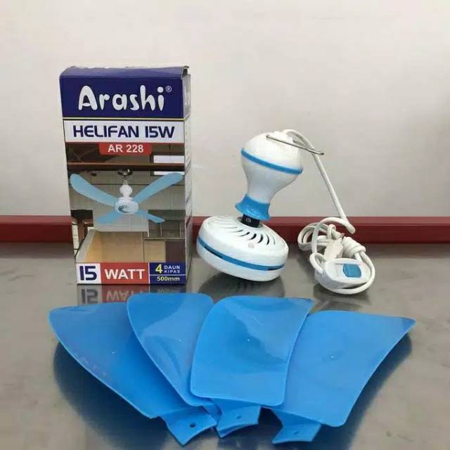 Kipas angin gantung baling 4 helifan ARASHI 15watt