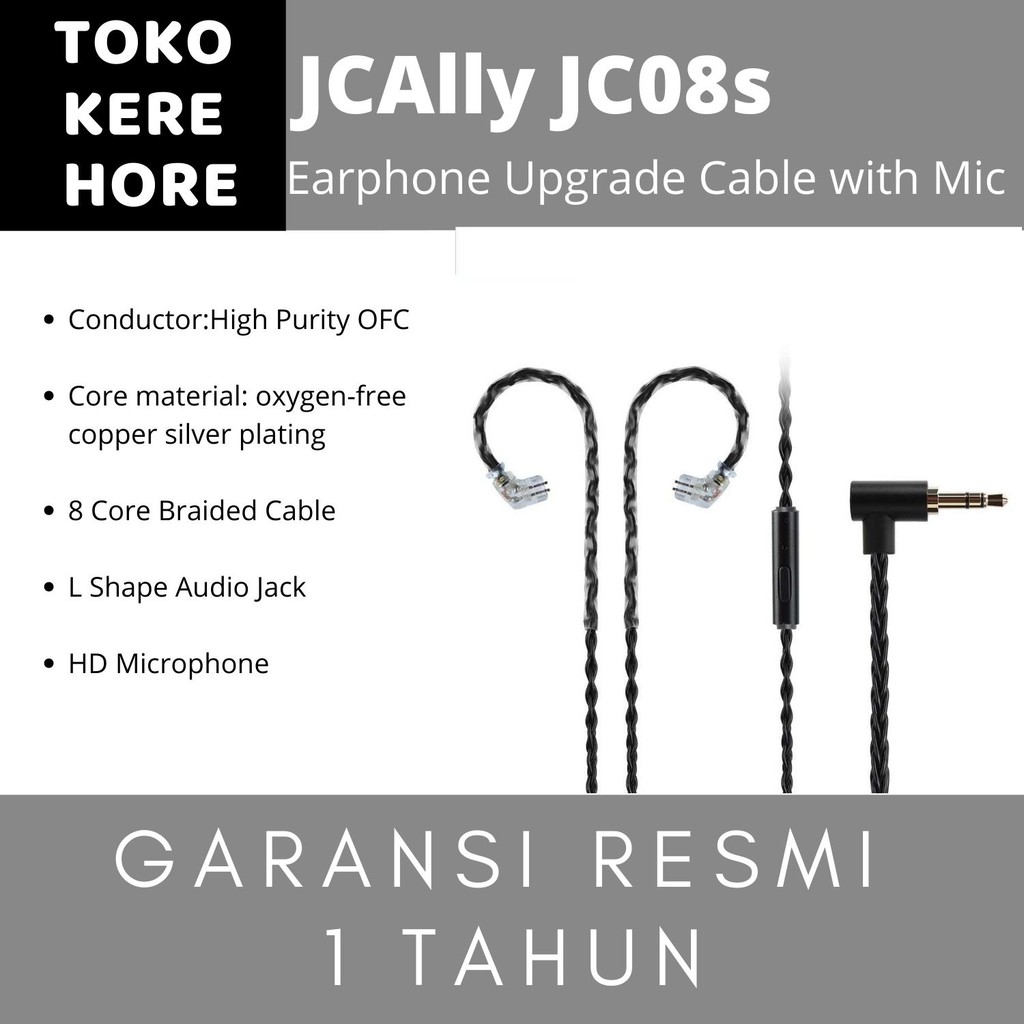 JCAlly JC08s 8 Core Braided High Purity OFC Cable with MIC ZSN PRO X ZS10 PRO ZSX EDX Pro