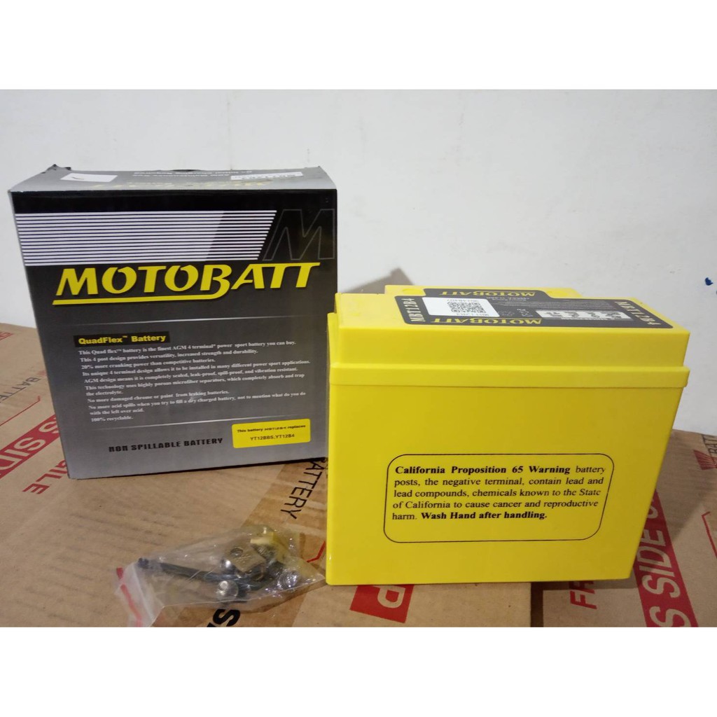 Aki Moge Motobatt MBT12B4 / YT12B4 Quadflex 12 Volt 11 Ampere