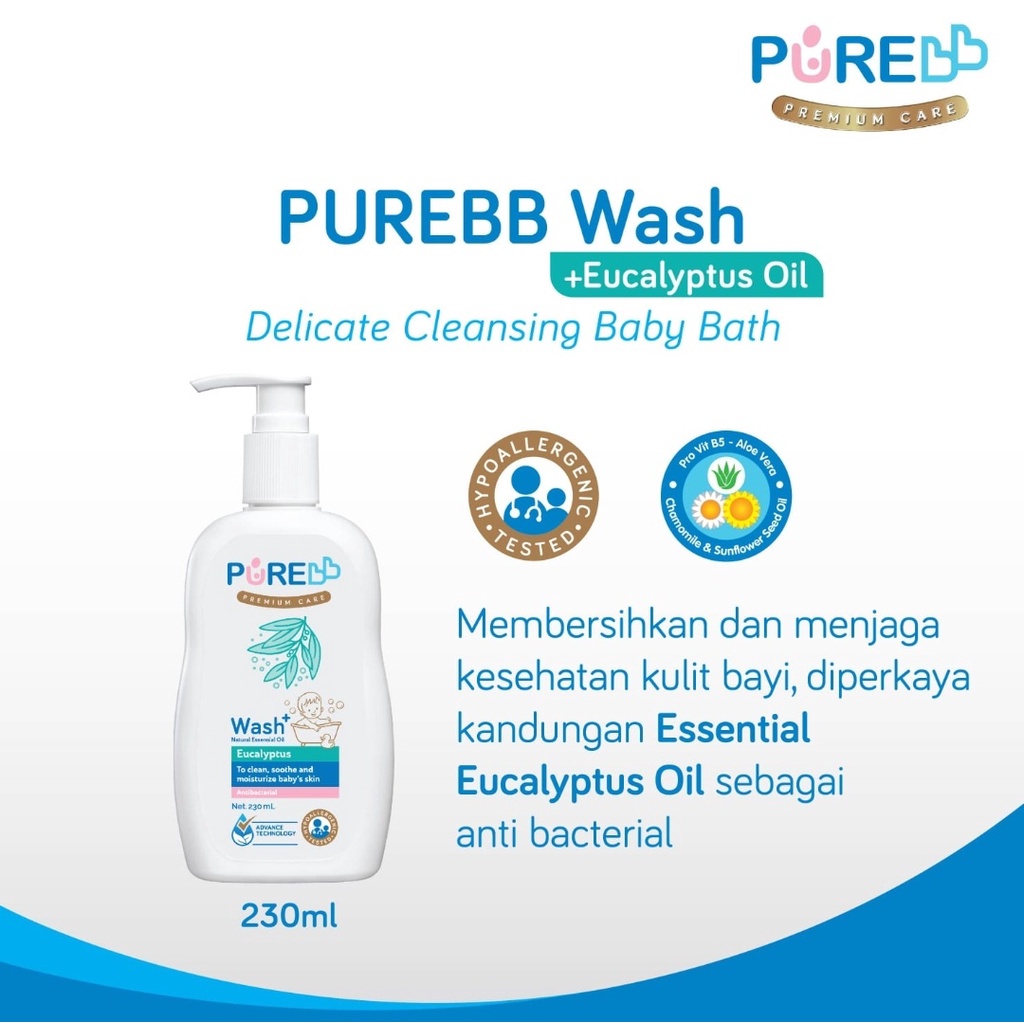 [BPOM] - Pure BB Wash 2 in 1 Sabun Mandi Bayi (Aman bagi Kulit Sensitif) - 230ml PureBaby Baby